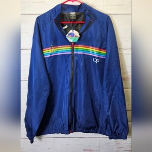 Nickelodeon Spongebob Squarepants XL Blue Zip Windbreaker Ocean Pacific OP Colab